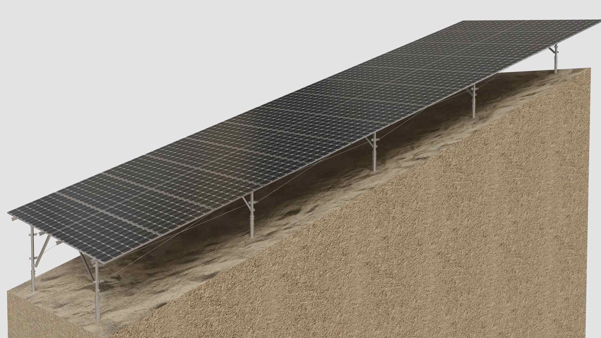 #Solar Pile Ground Mounting System