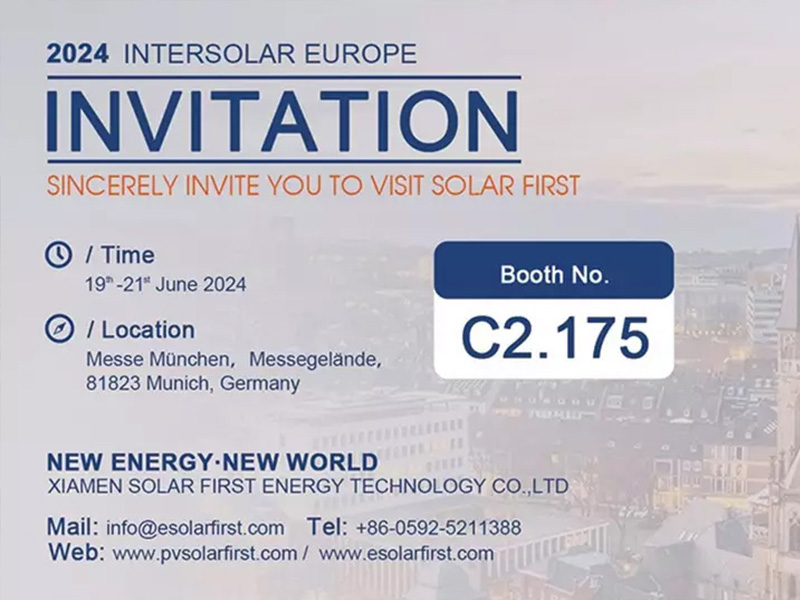 Solar First와 함께 Intersolar Europe 2024에 참여하세요.